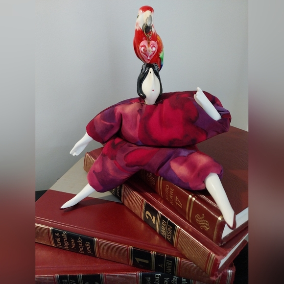 Isabella Doll Other - Artistic Ceramic Figurine with Parrot